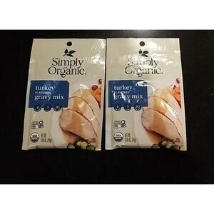 Simply ORGANIC " Turkey Flavored Gravy Mix" Lot Of 2 Packets 0.85 Oz(24g) Each